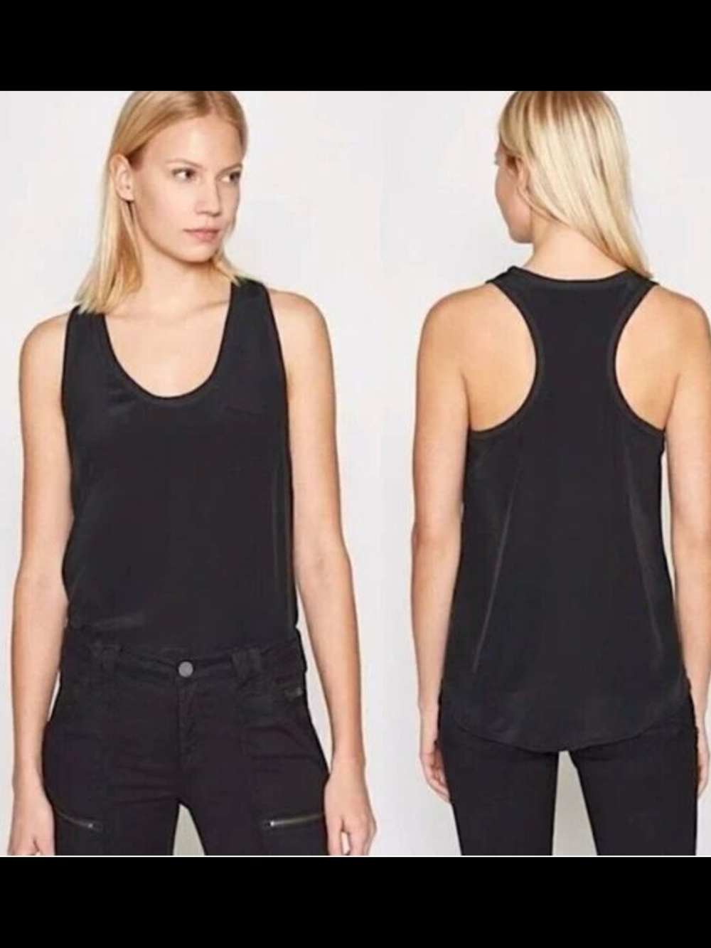 Joie Black Racerback Alicia Silk  Tank